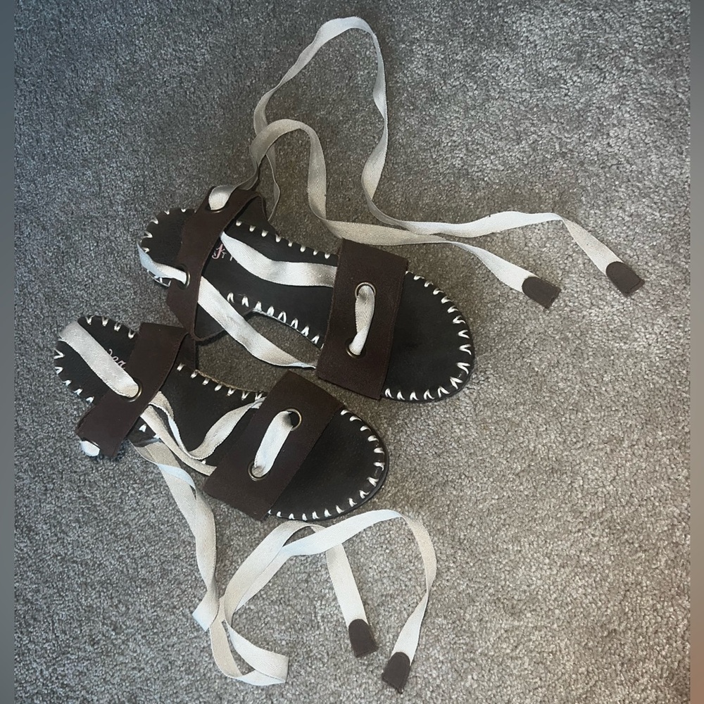 Brown wedge heels
